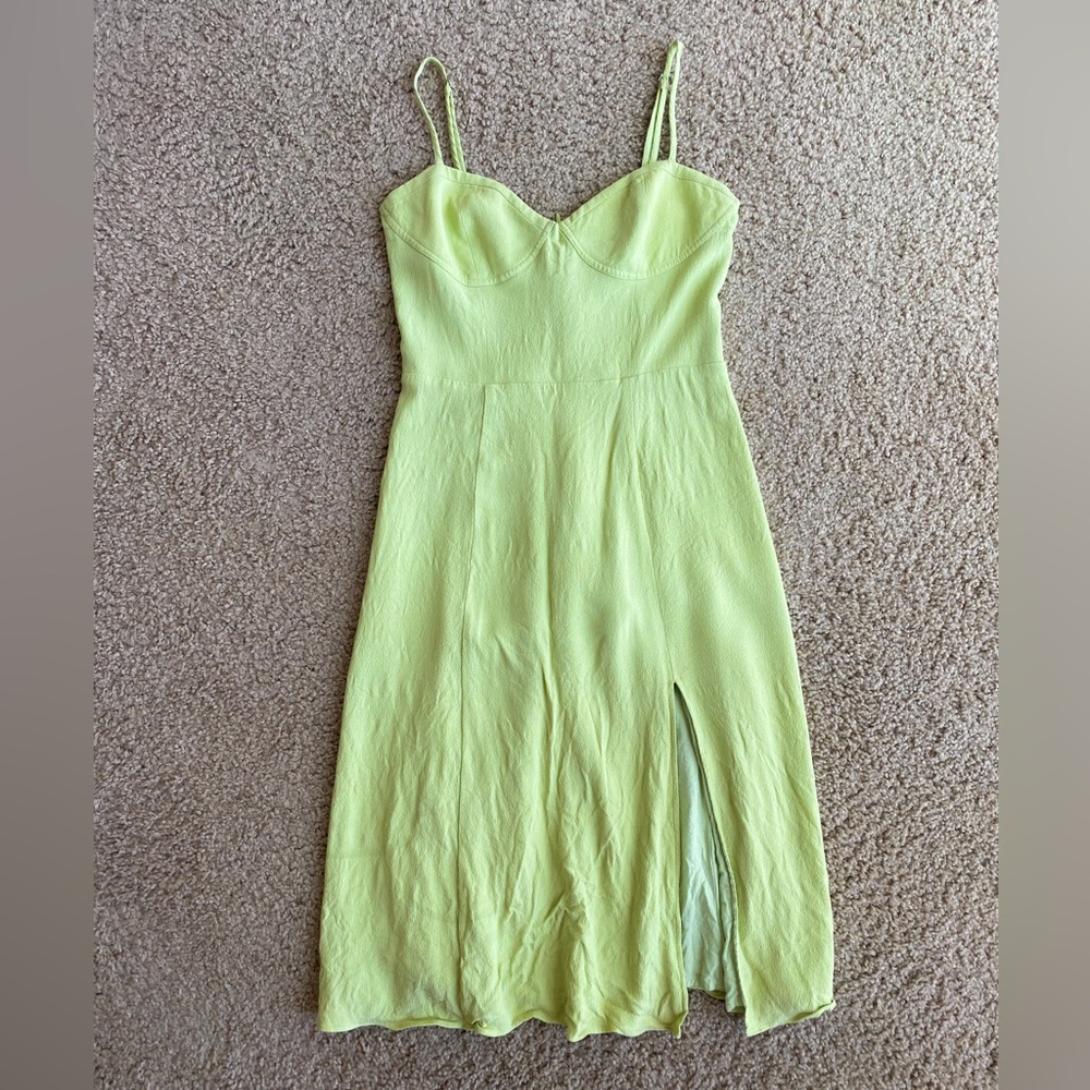 Aritzia - Light Green Midi Slit Summer Dress - Small